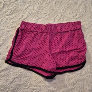 Body Frosting womens XL hot pink with black polka dot shorts VGUC
